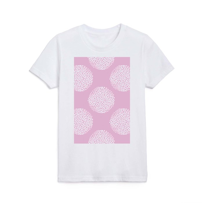 White Shapes of Dots on Baby Pink Background Retro Mood #decor #society6 #buyart  Kids T Shirt