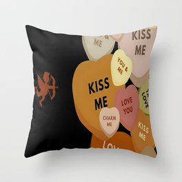 Cupid in search mode-Sepia Throw Pillow