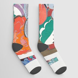 Flower Art Deco Pattern, Variations 11 Socks