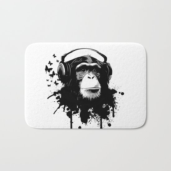 Monkey Business - White Bath Mat