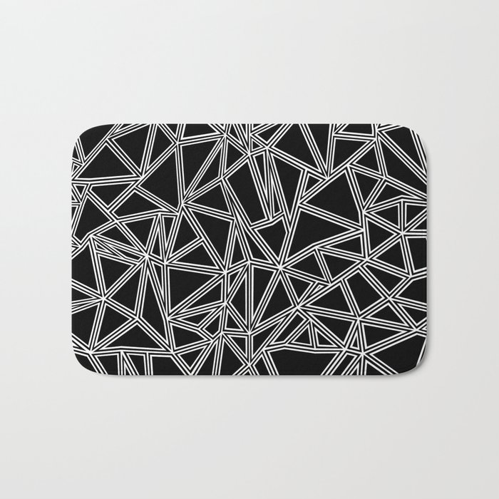 Abstract New White on Black Bath Mat