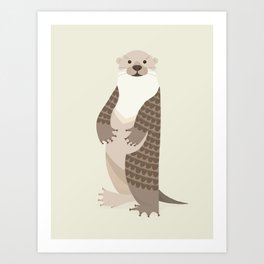 Whimsical Otter Art Print