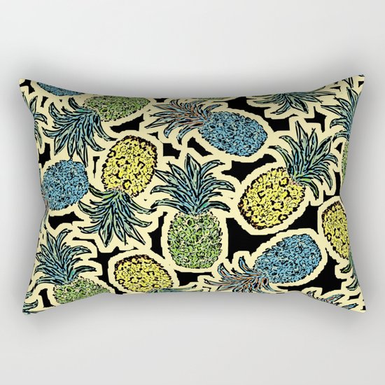 Pineapple Pandemonium - Retro Tones Rectangular Pillow