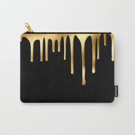 Black & Gold Drips Carry-All Pouch