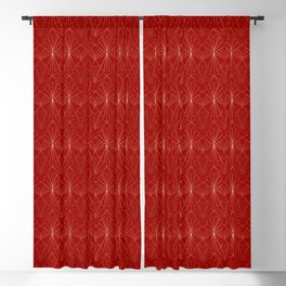 Crimson Red Art Deco Blackout Curtain