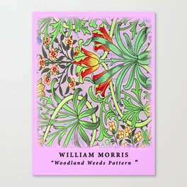 Remix William Morris Woodland Weeds Pattern   Canvas Print