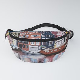 Beautiful Amsterdam Fanny Pack | Cityscape, Architecture, Trees, Holland, Netherlands, Colorful, Reflection, Canal, Buildings, Amsterdam 