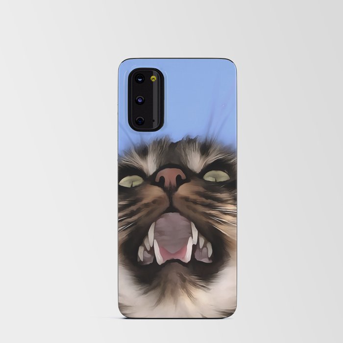 Plaintive Meow Of A Tabby Cat Acrylic Painting  Android Card Case