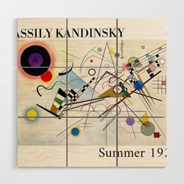 Wassily Kandinsky - Composition VIII - Stylized and framed with text Wood Wall Art