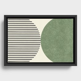 Semicircle Stripes - Green Framed Canvas