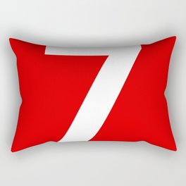 Number 7 (White & Red) Rectangular Pillow