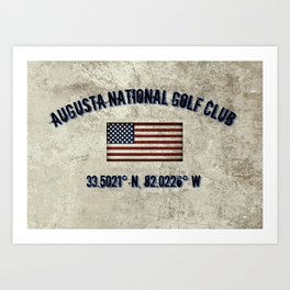 Augusta National Golf Club, Coordinates Art Print