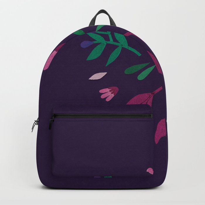 purple folk scandi flowers Backpack