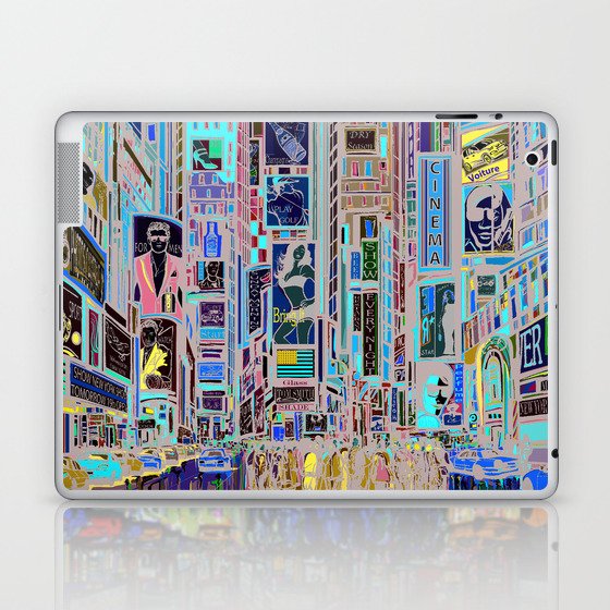 NYC Streets: Urban Canvas Fine Art Wall Decor Print Laptop & iPad Skin