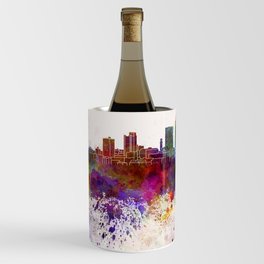 Little Rock skyline in watercolor background Wine Chiller