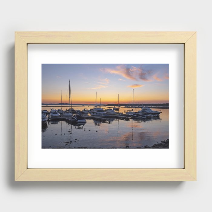 Beautiful Sunset on Lake Champlain in Burlington Vermont Recessed Framed Print