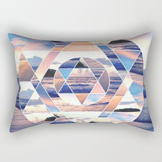 Geometric Ocean Abstract Rectangular Pillow
