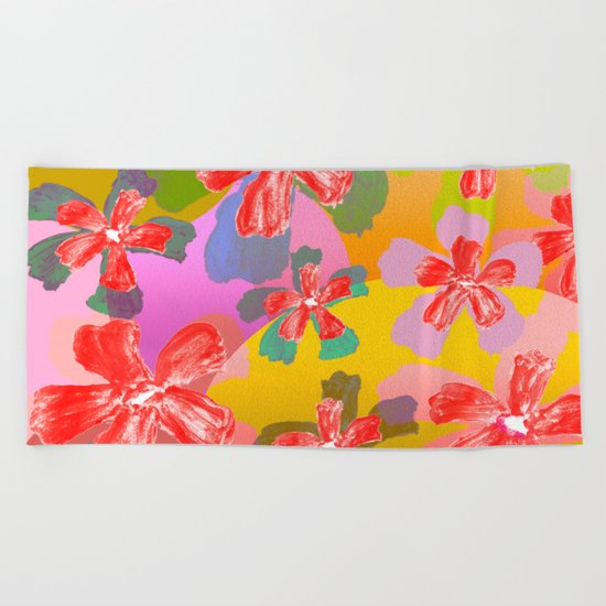 Flowers Attitude Beach Towel