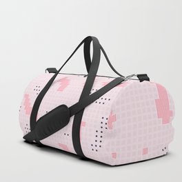 Pale Pink Geometric Pattern Duffle Bag