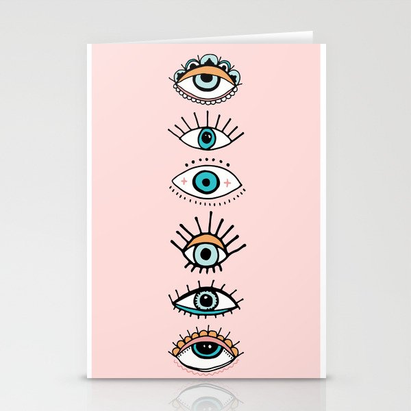eye illustration print Stationery Cards