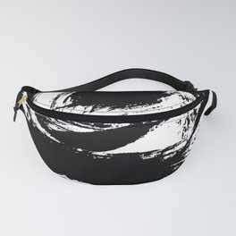 Black and White Brush Strokes Fanny Pack