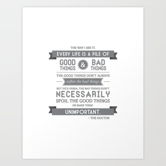 Good Things & Bad Things (gray) Art Print