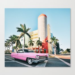 Pink Cadillac , Miami Beach Florida Canvas Print