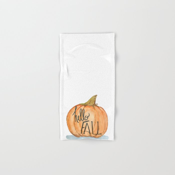 Hello fall pumpkin Hand & Bath Towel