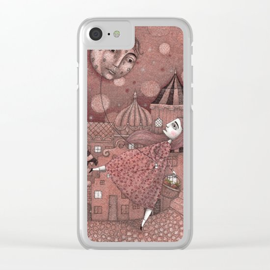 Strawberry Moon in June Clear iPhone Case