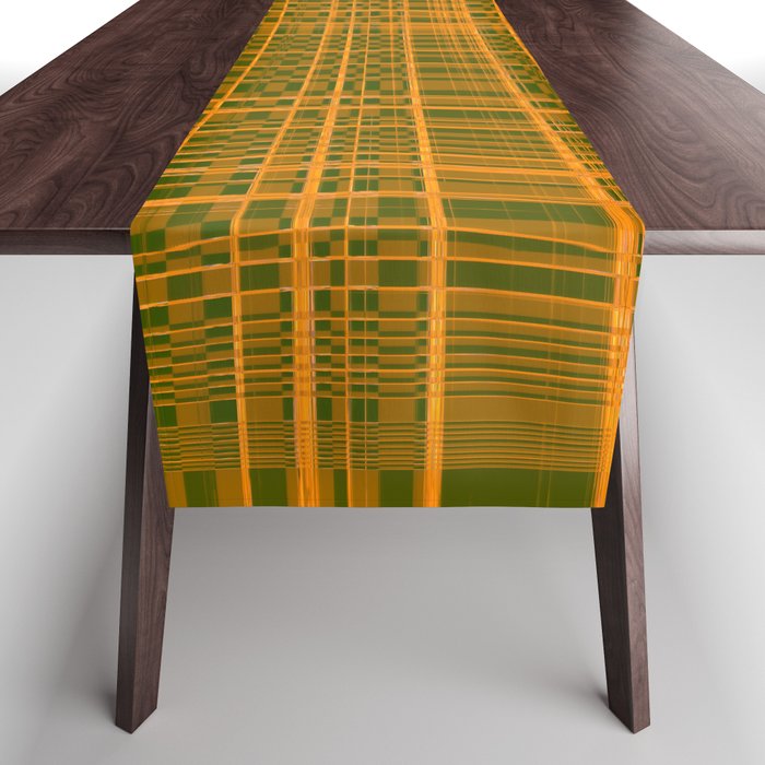 60s Optical illusion Pattern In Orange Table Runner
