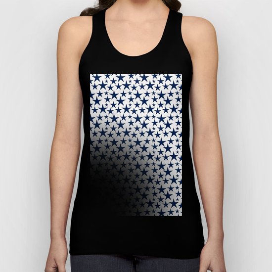 Blue stars on white background illustration Unisex Tank Top