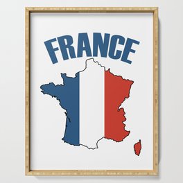France Map - French Flag Francophile Serving Tray