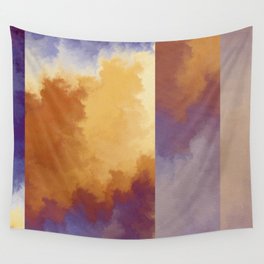 Shades of Autumn Orange And Blue Fractal Wall Tapestry