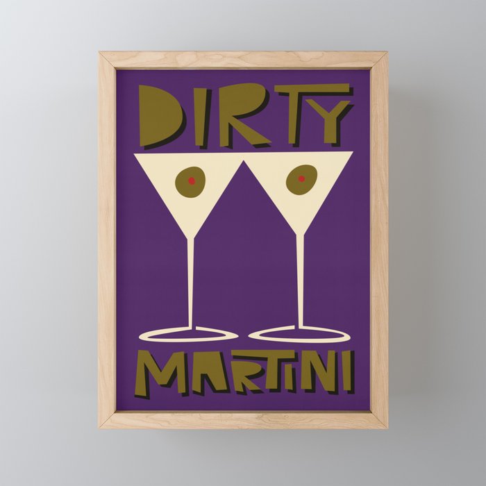 Dirty Martini Cocktail Framed Mini Art Print