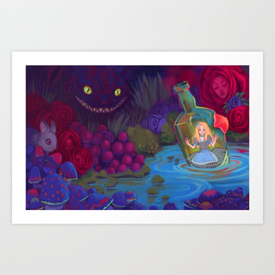 Alice in the Bottle Art Print