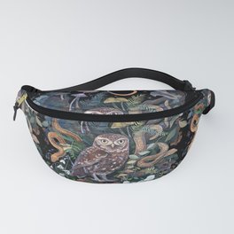 Owl and Snakes Mushroom forest Fanny Pack