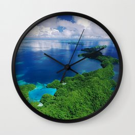 WOW!!! PALAU!! Tropical Island Hideaway Wall Clock