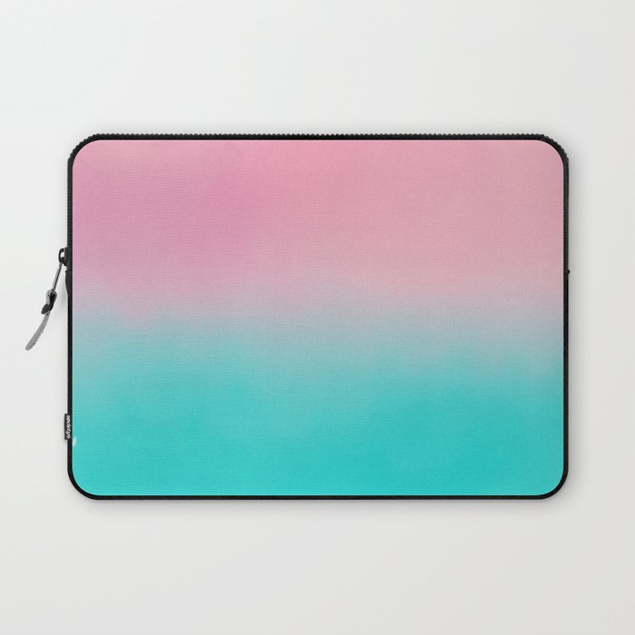 Artistic blush pink tropical turquoise watercolor ombre Laptop Sleeve