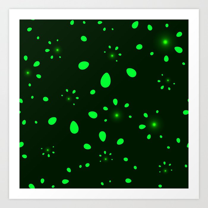 Abstract Bright Vector With Imitation Of Lettuce Festive Petals On A Green Background Art Print By Grachyhamr Society6