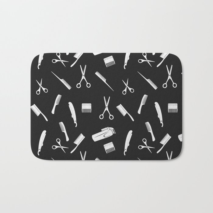 Barbershop wall art instruments. Perfect present for mom mother dad father friend him or her Bath Mat