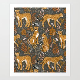 Wild Cheetah Pattern II - Autumn Art Print