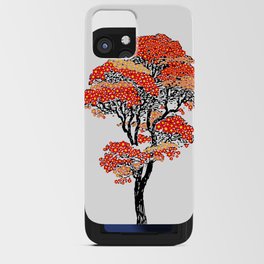 Vintage Japanese Woodblock Print Of Autumn Tree,Woodcut printing,Japan,oriental ,ukiyoe,Orange Leaves,Fall, iPhone Card Case