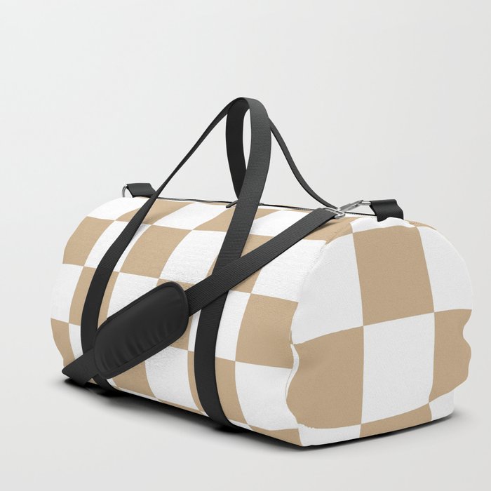 Checkered (Tan & White Pattern) Duffle Bag