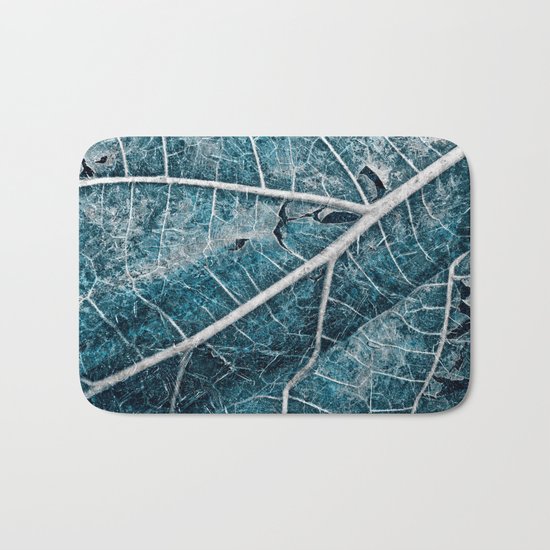 Frozen Winter Leaf Bath Mat