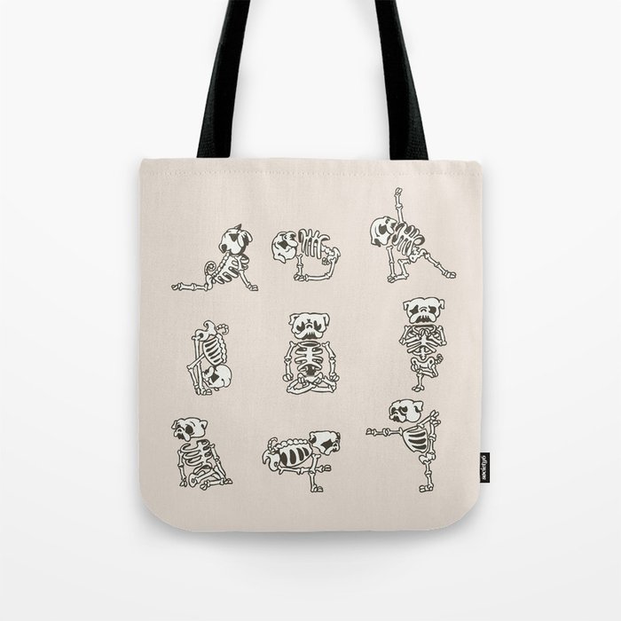 Skeleton Pug Yoga Tote Bag