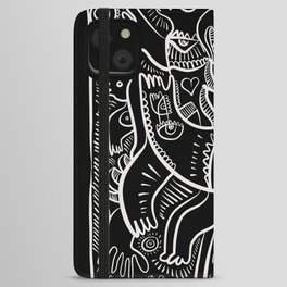 Black and White Graffiti African Art City  iPhone Wallet Case