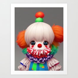 Little Clown 08 pink, clown, cute, mini, circus Art Print