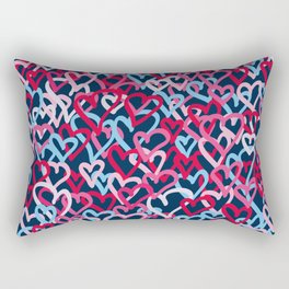 Colorful  Hearts - Graffiti Style Rectangular Pillow