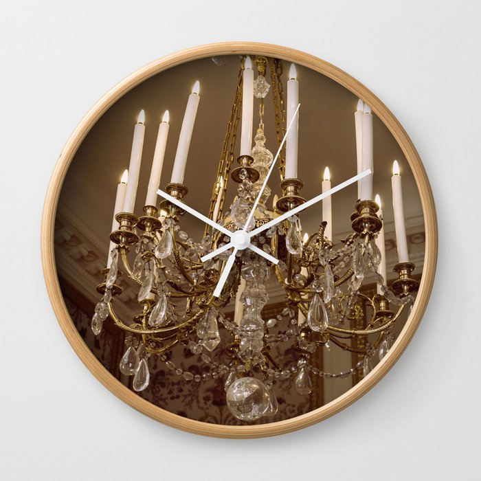 Chandelier Hanging in the Louvre, Paris Wall Clock