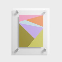 Geometric Abstraction in Purple Moss and Coral Floating Acrylic Print